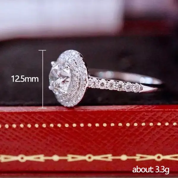 Wholesale Fashion Geometric Exquisite Zircon Round Diamond Engagement Copper Ring