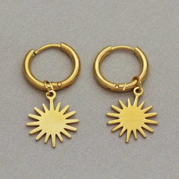 PVD Coated 18K Gold Real Gold Plated Star 304 Stainless Steel Fashion Waterproof Non Tarnish Surgical Steel Earrings