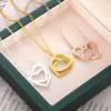 Wholesale PVD Coated Real Gold Plated Heart Stainless Steel Titanium Steel Ethnic Style Waterproof Non Tarnish 304 Stainless Steel Lobster Trigger Clasp Closure Necklace