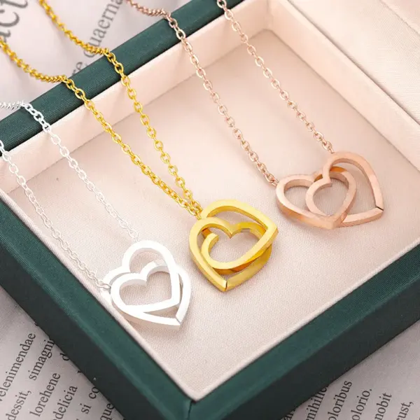 Wholesale PVD Coated Real Gold Plated Heart Stainless Steel Titanium Steel Ethnic Style Waterproof Non Tarnish 304 Stainless Steel Lobster Trigger Clasp Closure Necklace