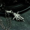 Wholesale Demon Hand Nail Cross Pendant Vintage Dark Gothic Pendant Necklace Men's Necklace in stock