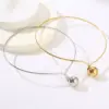 Wholesale 304 Stainless Steel Solid Color PVD Coated 18K Real Gold Plated Commute Waterproof Non Tarnish Plating Choker