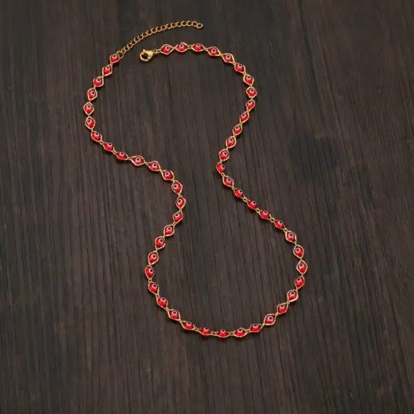 Stainless Steel 18K Gold Plated Fashion Plating Eye Necklace