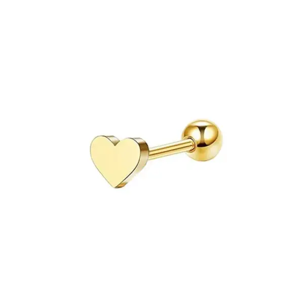 Wholesale Fashion Heart Shape Stainless Steel Plating Ear Studs 1 Piece