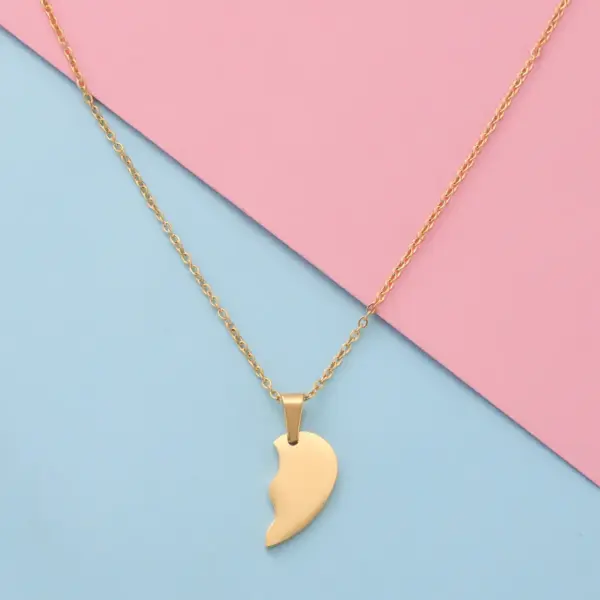 304 Stainless Steel Heart Shape PVD Coated 18K Real Gold Plated Simple Style Waterproof Non Tarnish Necklace