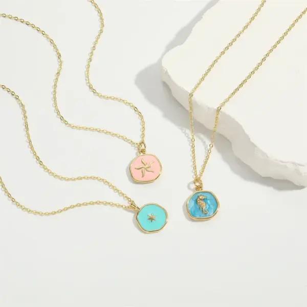 oly-c87731de143d7b9636675b5dbf50c164 Wholesale Copper 14K Gold Plated Starfish Pendant Necklace