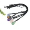 Wholesale Ethnic Style Water Droplets Natural Stone Crystal Agate Pendant Necklace 1 Piece