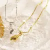 Wholesale PVD Coated Real Gold Plated 18K Gold Conch 304 Stainless Steel Beach Simple Style Waterproof Non Tarnish 304 Stainless Steel Pendant Necklace