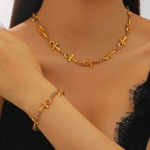 13 antique gold necklace & bracelet set (style 0)