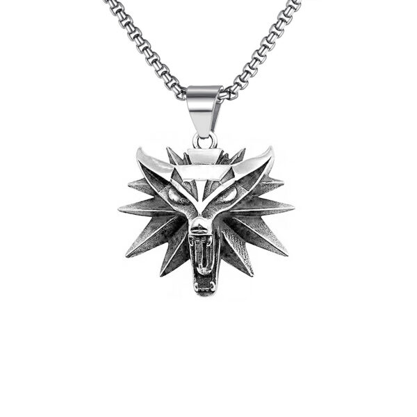 Wholesale 2025 New Hot Selling Aliexpress Hot Selling Jewelry Stainless Steel Wolf Head Pendant Men's Necklace Titanium Steel