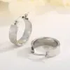 Wholesale PVD Coated 18K Gold Plated Solid Color Stainless Steel Retro Streetwear Waterproof Non Tarnish Hoop Earrings