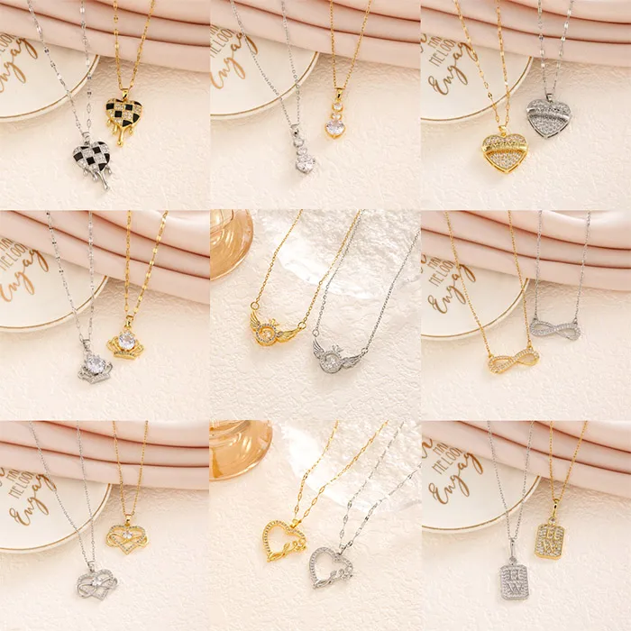 Wholesale Trendy Titanium Steel Necklace Color Retention Versatile Simple Fashion Luxury Style For Women Irregular And Plated Process