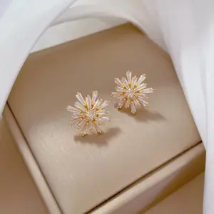 D126 Stud Earrings [Silver Needle Copper Gold Plating]]