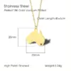 PVD Coated Real Gold Plated 18K Map Heart Shape 304 Stainless Steel Casual Simple Style Waterproof Non Tarnish Pendant Necklace