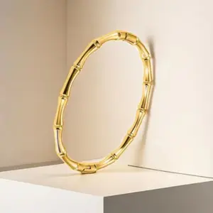14-B-7 Gold Bamboo Bracelet round