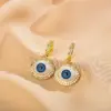 1 Pair Fashion Eye Polishing Inlay Copper Zircon Gold Plated Drop Earrings