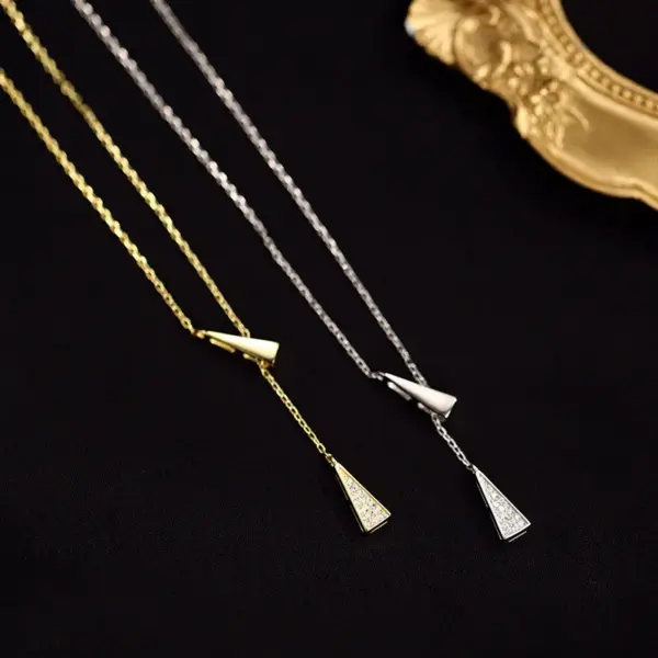 Wholesale Simple Style Solid Color Titanium Steel Patchwork Pendant Necklace