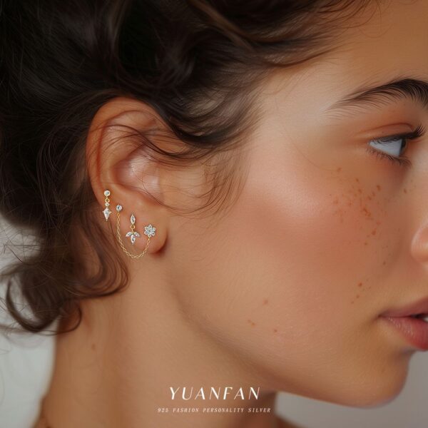 Wholesale Geometric Water Drop Zircon Earrings