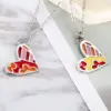 Wholesale Jewelry Fashion Heart Titanium Steel Epoxy Pendant Necklace