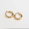 Wholesale PVD Coated Real Gold Plated 18K Gold Circle Stainless Steel Retro Waterproof Non Tarnish Hoop Earrings
