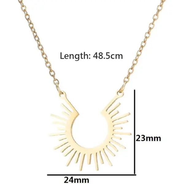 Wholesale 201 Stainless Steel 304 Stainless Steel Ferroalloy Sun Electroplating Vacuum Plating Real Gold Plated Vintage Style Simple Style Classic Style Waterproof Non Tarnish Plating Gold Pendant Necklace