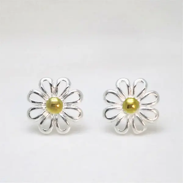 Wholesale 1 Pair Simple Style Chrysanthemum Plating Copper Ear Studs