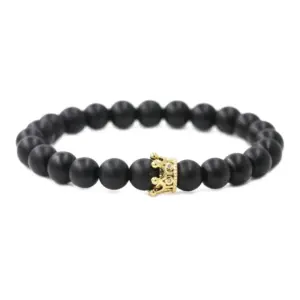 Matte Black Stone Gold Small Crown