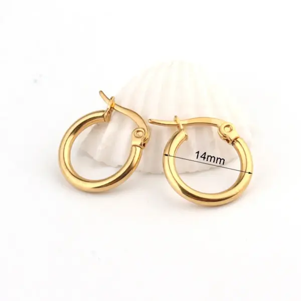 Wholesale Fashion Round Plating 201 Stainless Steel No Inlaid Earrings