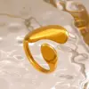 Wholesale Ion Plating (IP) 18K Gold Plated Irregular 304 Stainless Steel Simple Style IG Style Waterproof Non Tarnish Open Rings