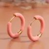 Wholesale 304 Stainless Steel Triangle Circle Heart Shape Electroplated Golden Plated Simple Style Enamel Hoop Earrings