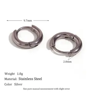 Classic Solid Ear Ring-Silver-10mm