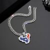 Wholesale Hip-hop diamond red and blue oil drop pendant necklace Cuban chain