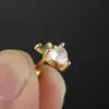 Fashion Heart Shape Flower Stainless Steel Plating Inlay Zircon Ear Studs 1 Piece