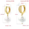 Wholesale 1 Pair Casual Elegant Round Plating Inlay Copper Pearl Zircon 18K Gold Plated Drop Earrings