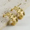 Wholesale PVD Coated 18K Gold Plated C Shape Irregular Stainless Steel Classical Simple Style Waterproof Non Tarnish Ear Studs