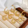 1 Pair Basic Simple Style C Shape Irregular Geometric Plating 304 Stainless Steel 18K Gold Plated Earrings