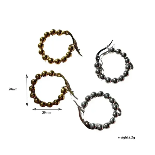 1 Pair Casual Classic Style Round Plating 201 Stainless Steel Gold Plated Earrings