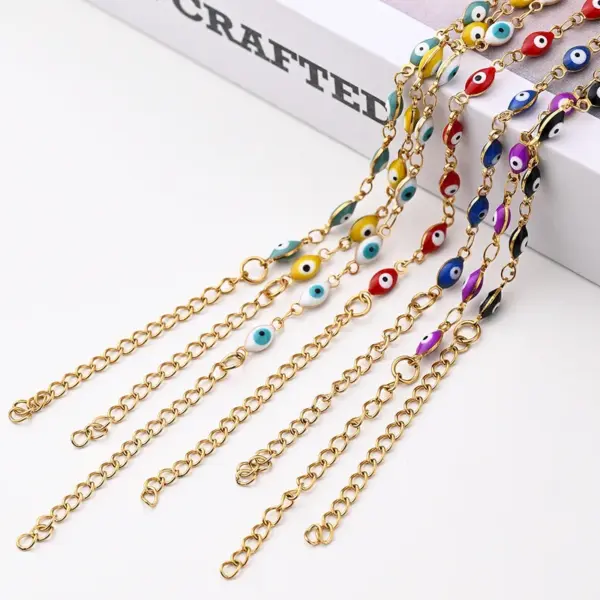 Ethnic Style Classic Style Artistic Devil's Eye Oval Simple 304 Stainless Steel 18K Gold Plated Bracelets In Bulk