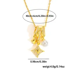 Four Eight-Pointed Stars-Gold