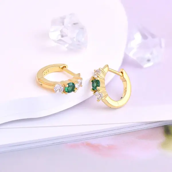 Wholesale Ethnic Style Geometric Copper Artificial Gemstones Earrings