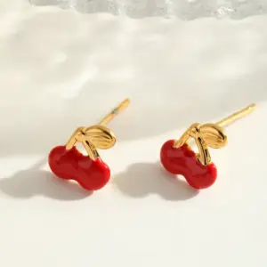 Red Dripping Oil / Ear Studs
