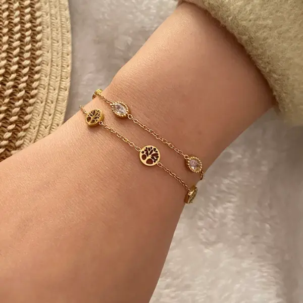 PVD Coated 18K Gold Real Gold Plated Devil's Eye Heart Shape Stainless Steel Cute Waterproof Non Tarnish Bracelets