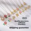 Wholesale Titanium Steel Flower Necklace Rotatable Fashion Trend Design Simple Unique Durable Women's Necklace Jewelry Multifunctional Quality