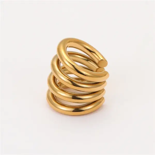 Wholesale PVD Coated Real Gold Plated Semicircle 304 Stainless Steel Modern Style Sweet Waterproof Non Tarnish Ear Cuffs