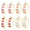 Wholesale Amazon Supply Valentine's Day Gift Fashion Ear Ring Love Series Double Ring Earrings Red Pink Fashion Earrings