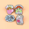 Wholesale Skull and flower quote brooch cartoon metal badge accessories
