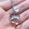 Wholesale Cross-border foreign trade real dandelion seed wishing bottle beauty handmade lucky flower glass necklace
