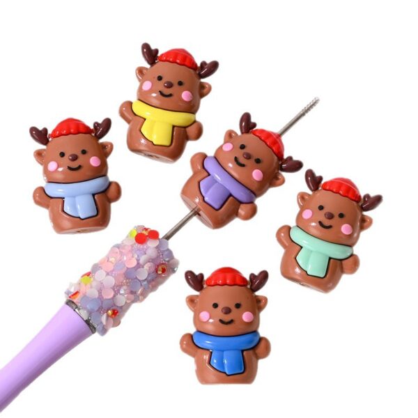 Wholesale Christmas Cartoon Series Through-Hole Rubber Beads