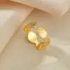 Wholesale New Gold Oval Simple Stainless Steel Ring