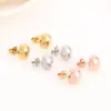 PVD Coated 18K Gold Plated Round Stainless Steel Elegant Cute Waterproof Non Tarnish Ear Studs